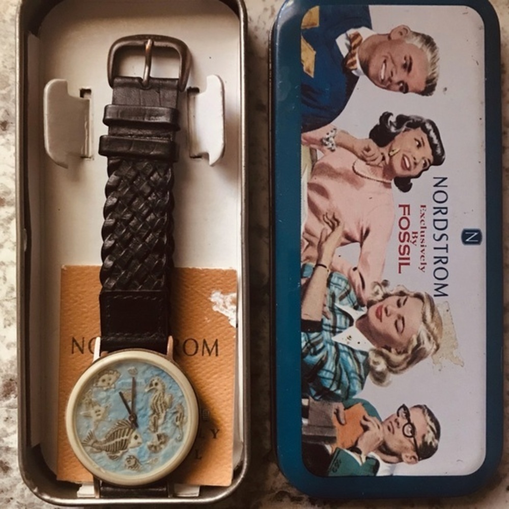 1994  RARE SEA STONE FOSSIL WATCH BW-6716 - Picture 7 of 8